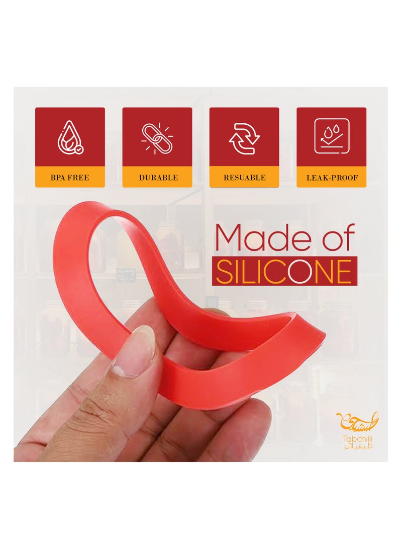 Tabchilli 10 PCS Silicone Replacement Gasket for Jars, Silicone Jar Gaskets Replacement Silicone Seals Airtight Silicone Reusable Gasket Sealing Rings for Regular Mouth Canning Jar, Oil-Resistant and Airtight Rubber Seals Rings for Glass Clip Top Jars, Elastic and Ideal Fit Size - Image 2