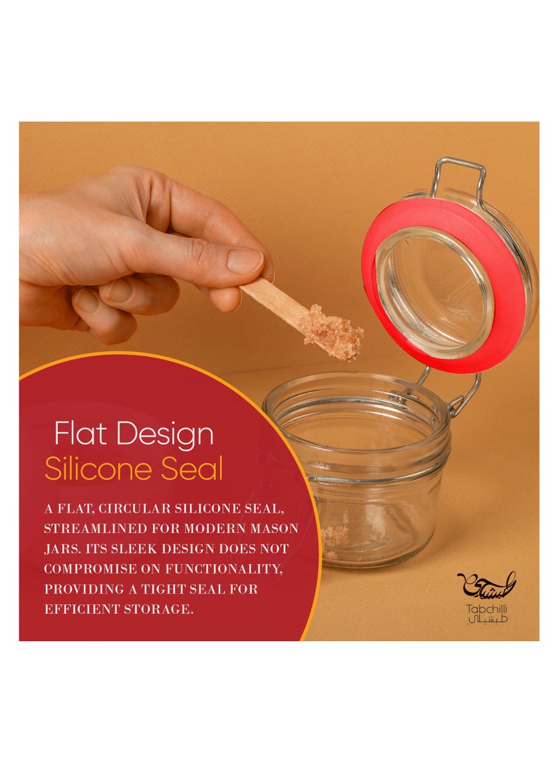 Tabchilli 10 PCS Silicone Replacement Gasket for Jars, Silicone Jar Gaskets Replacement Silicone Seals Airtight Silicone Reusable Gasket Sealing Rings for Regular Mouth Canning Jar, Oil-Resistant and Airtight Rubber Seals Rings for Glass Clip Top Jars, Elastic and Ideal Fit Size - Image 3