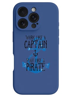 iPhone 16 Pro Max Blue Protective Slim Fit Case Liquid Silicone Cover with Full Body Protection Anti-Scratch Shockproof Case For iPhone - Work like a Captain
