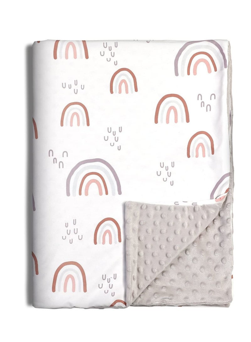 MIXDE Baby Blanket for Boys Girls, Soft Warm Plush Minky Baby Blanket with Dotted Backing, Newborn Double Layer Receiving Blanket for Stroller Crib - Image 1