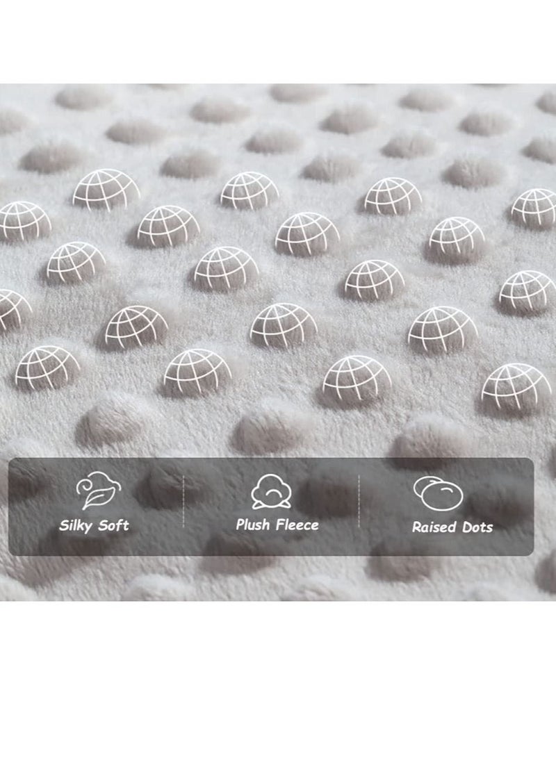 MIXDE Baby Blanket for Boys Girls, Soft Warm Plush Minky Baby Blanket with Dotted Backing, Newborn Double Layer Receiving Blanket for Stroller Crib - Image 2
