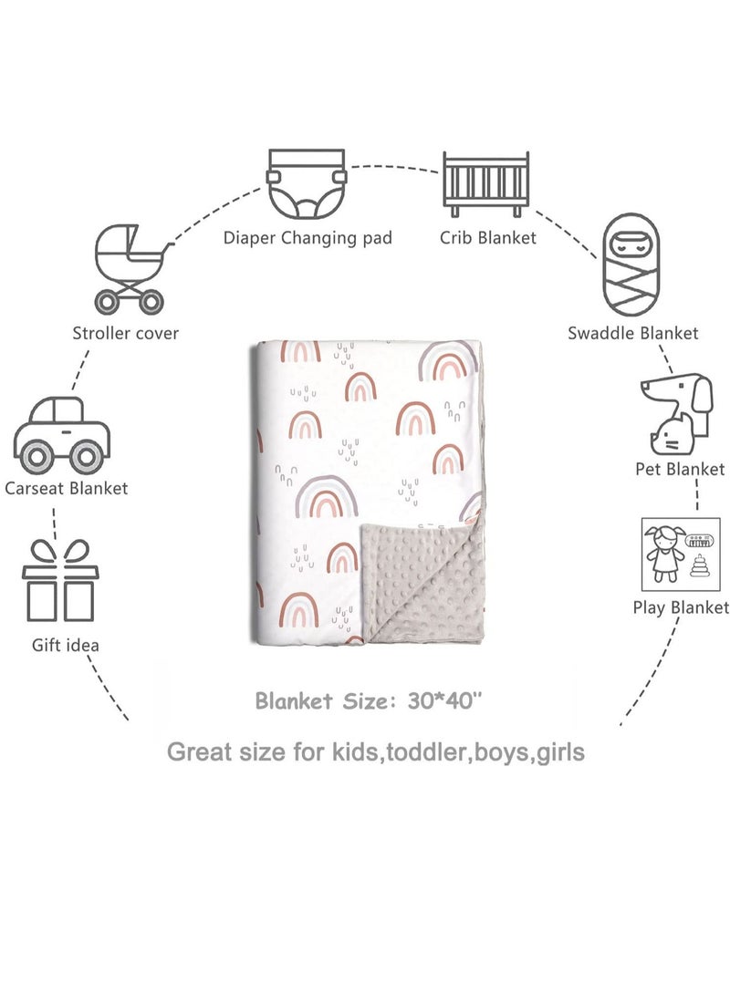 MIXDE Baby Blanket for Boys Girls, Soft Warm Plush Minky Baby Blanket with Dotted Backing, Newborn Double Layer Receiving Blanket for Stroller Crib - Image 5