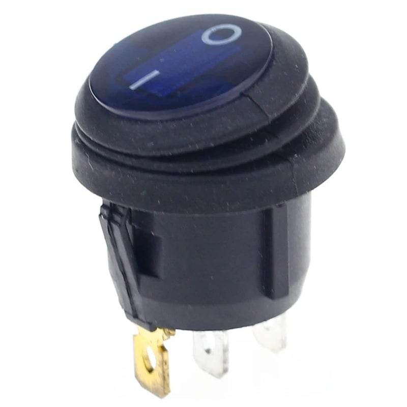 KCD1 2 SPST مفتاح روكر تشغيل إيقاف مقاوم للماء 12 فولت ضوء LED دائري أحمر للسيارة القارب - Image 5