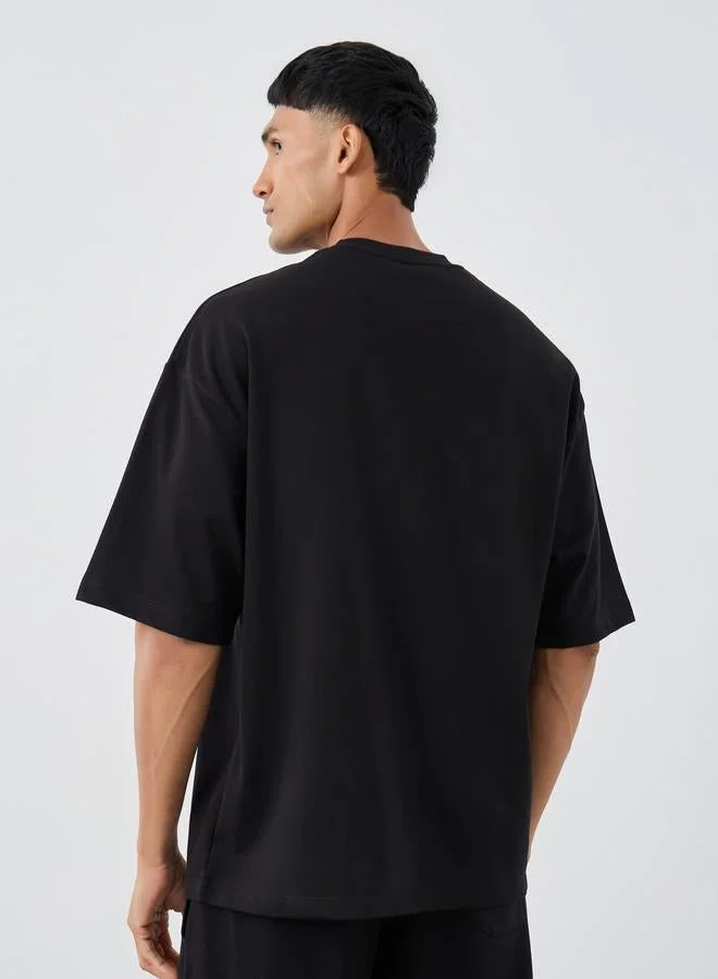 Styli Multi Pack of 2 - Cotton Terry Boxy Crew Neck T-Shirt for Men | Best Price UAE