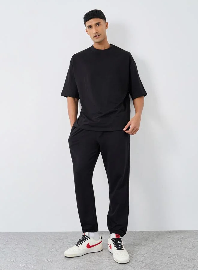 Styli Multi Pack of 2 - Cotton Terry Boxy Crew Neck T-Shirt for Men | Best Price UAE