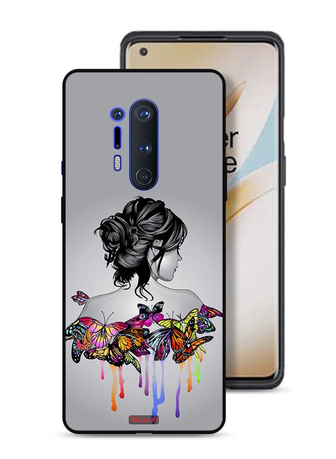 Tolwak OnePlus 8 Pro Protective Case Cover Butterflies And Girl Abstract Art - Image 1