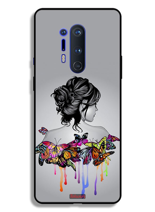 Tolwak OnePlus 8 Pro Protective Case Cover Butterflies And Girl Abstract Art - Image 2