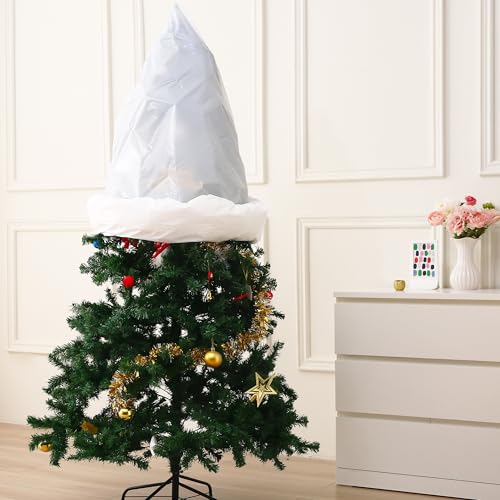 Liyaomix Jumbo Christmas Tree Removal Bag, White Extra Large 6ft Width x 9ft Tall Christmas Tree Disposal Bag Waterproof for Upright Storage - Image 3