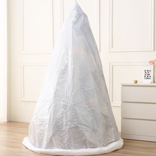 Liyaomix Jumbo Christmas Tree Removal Bag, White Extra Large 6ft Width x 9ft Tall Christmas Tree Disposal Bag Waterproof for Upright Storage - Image 1