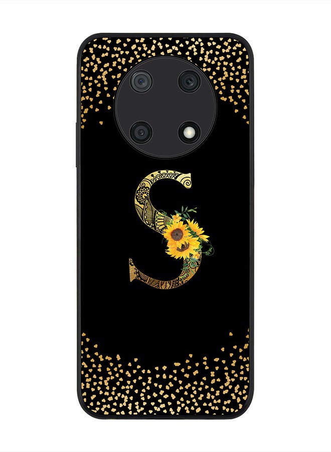 Stylizedd Rugged Black edge case for Huawei nova Y90, Slim fit Thin Cover -  Custom Monogram Initial Letter Mandala Floral Pattern Alphabet- S  (Black ) - Image 1