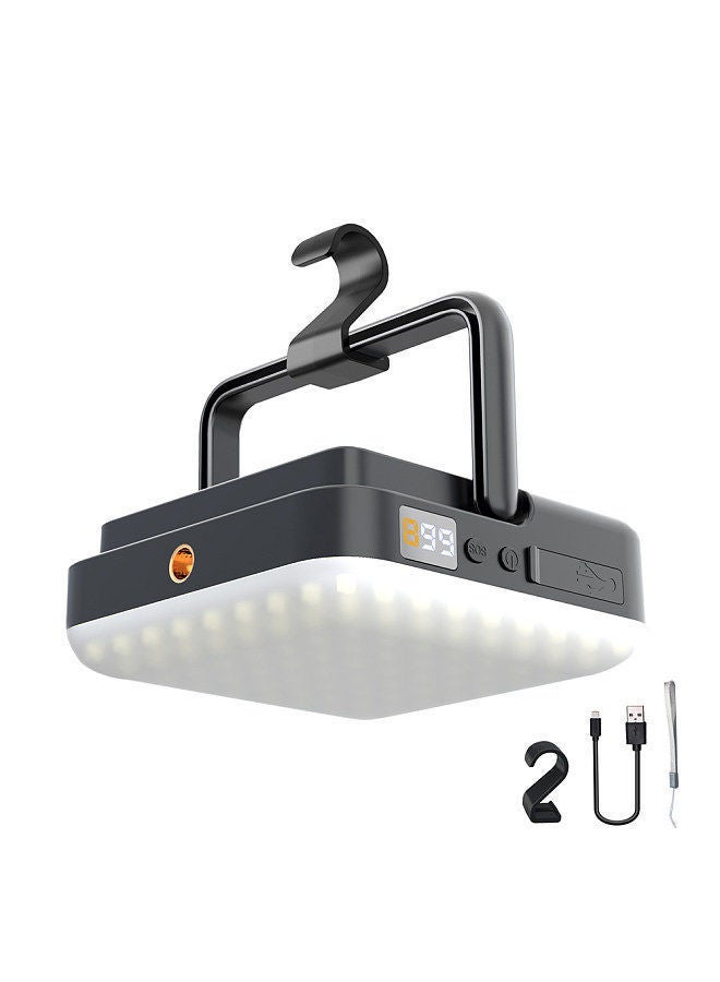 Multifunctional Camping Light LED Outdoor Large-capacity Night Emergency Lights Dual Charging and Four Modes Infinitely Dimmable Waterproof Black - Image 1
