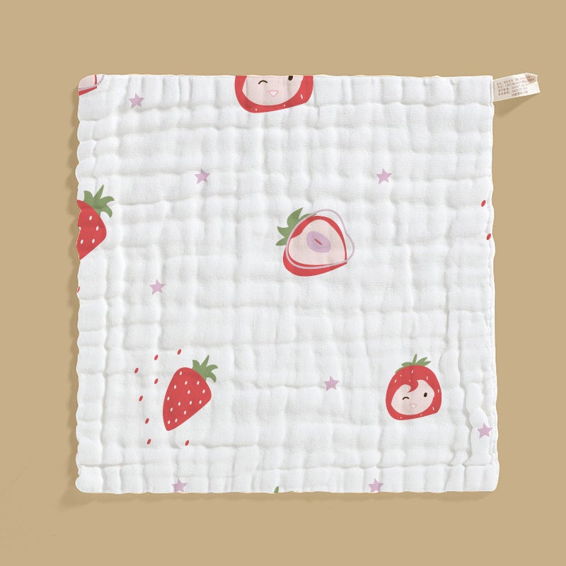 منشفة مربعة من قطن الجاز عالي الكثافة بست طبقات للأطفال نوع أ مطبوعة منشفة أطفال منشفة لعاب قطنية نقية - Image 1