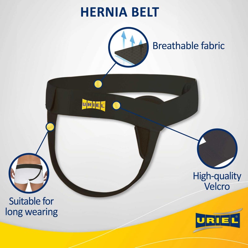 Uriel Right Side Inguinal Hernia Belt For Men - Hernia Support For Men  Pre And Post Surgery Truss  Size Medium  Black - Image 4