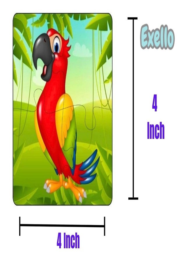 Exello 4 Piece Wooden Puzzle for Kids - Set of 6 Birds Jigsaw Puzzle, 4x4 Inches Size, Birds Wooden Jigsaw Puzzle Games for Children & Kids, Jigsaw Puzzles for Kids. - Image 4