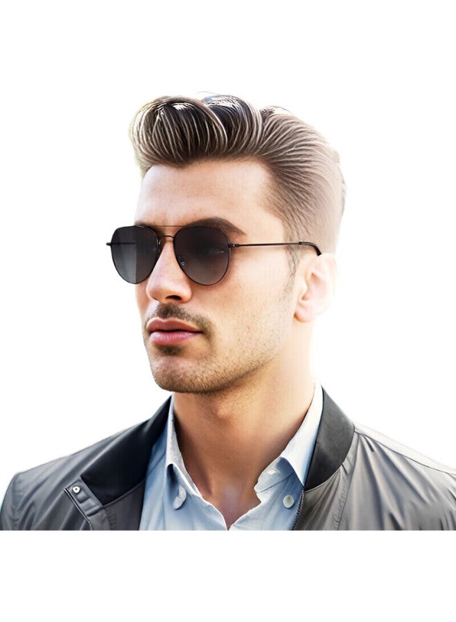 pulais Polarized Sunglasses Men'S Aviator Style With Prescription Driving Glasses Black Frame Gradient Gray Lens - Image 3