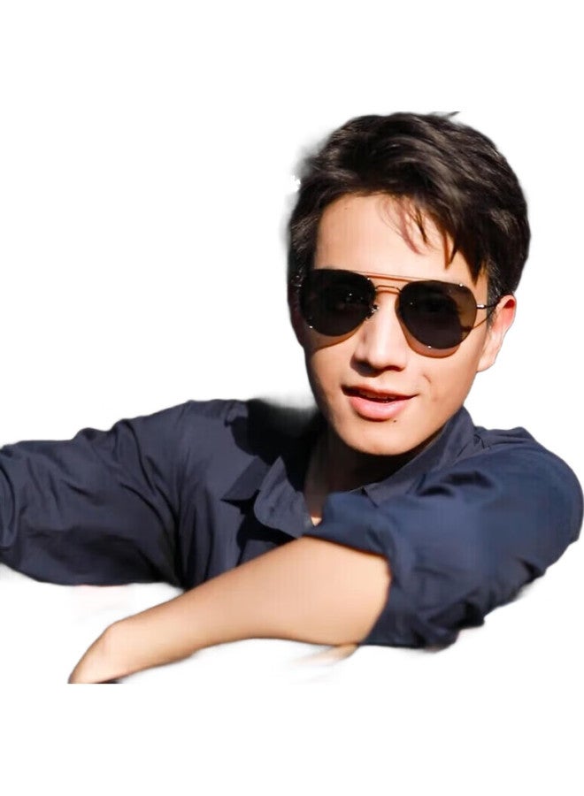 pulais Polarized Sunglasses Men'S Aviator Style With Prescription Driving Glasses Black Frame Gradient Gray Lens - Image 2