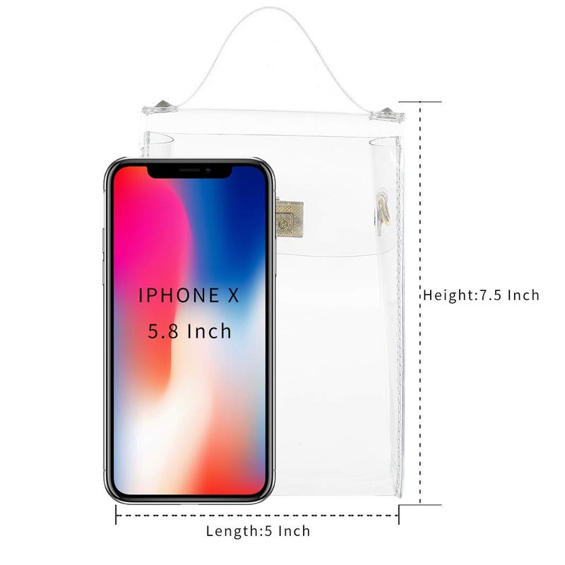 INICAT MINICAT Clear Small Crossbody Bags Stadium Approved Cell Phone Jelly Purse Shoulder Bag For Women(Clear-Vertical) - Image 4