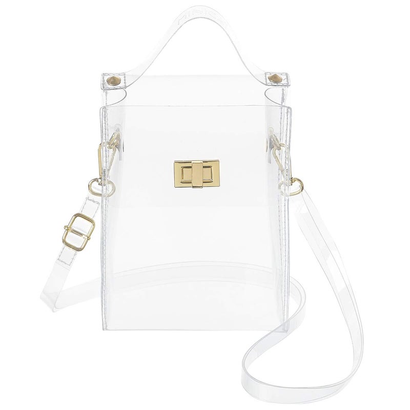 INICAT MINICAT Clear Small Crossbody Bags Stadium Approved Cell Phone Jelly Purse Shoulder Bag For Women(Clear-Vertical) - Image 1