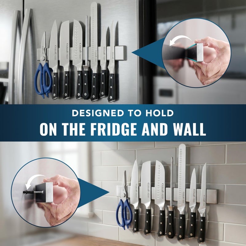 Cutluxe Magnetic Knife Holder for Wall and Fridge - 16" Stainless Steel Knife Magnetic Strip - Holds up 15 lbs, Easy to Mount, With Strong Magnets or Screws - Image 2