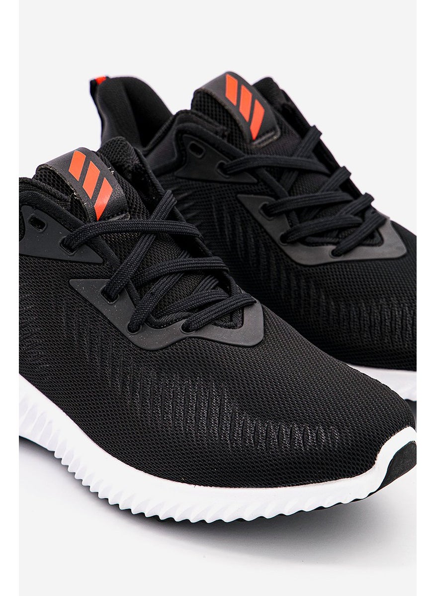 Adidas Kids Boy Alphabounce EK Lace Up Sport Shoes, Black And White  - Image 3