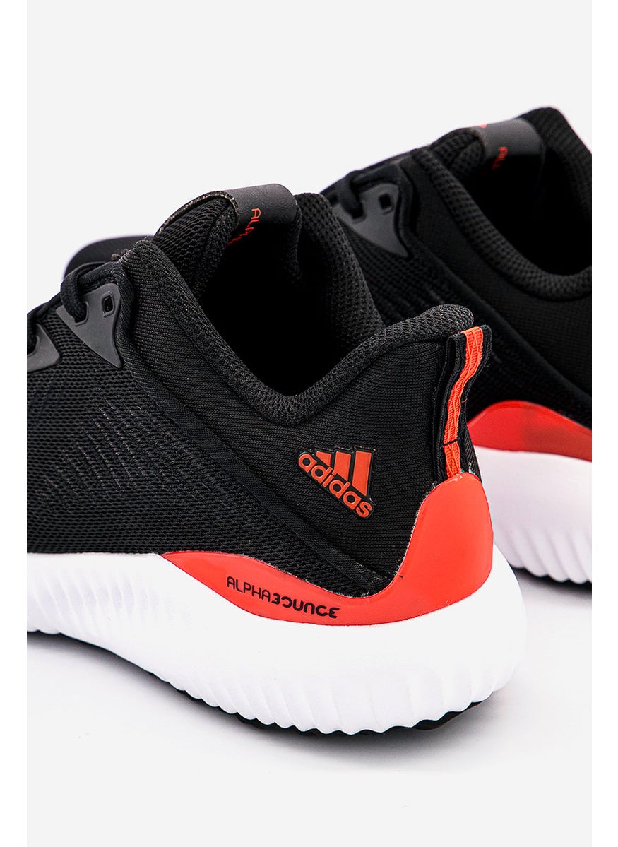 Adidas Kids Boy Alphabounce EK Lace Up Sport Shoes, Black And White  - Image 2