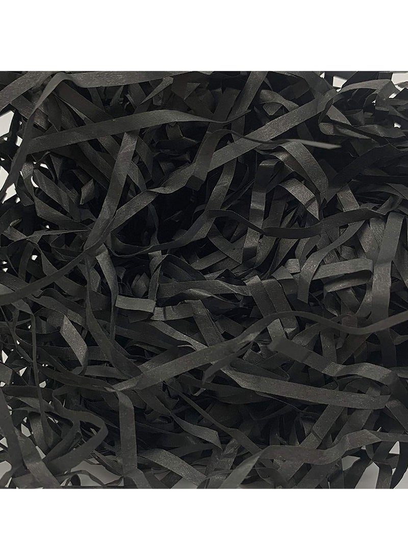 100 Grams Raffia Gift Filler Paper Shreds Grass Craft Shredded Tissue for Basket Filling Decoration Box DIY Packaging and Party Supplies Accessories Black - Image 1