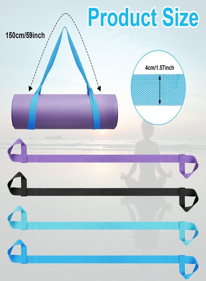 Deekin 4 Pcs Yoga Mat Straps for Carrying Yoga Mat Holder Adjustable Thick Carrier Exercise Sling Cotton Workout Stretching Band for Carrying Large Mats Roller Skate - Image 2