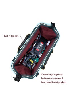 Excefore Heavy Duty Garden Tools Bag, Waterproof Hard Bottom, 5inch Wide Mouth Tool Bag, Suitable for Various Tools, Electrician Carpenter Mechanic (Yellow)  - Image 5