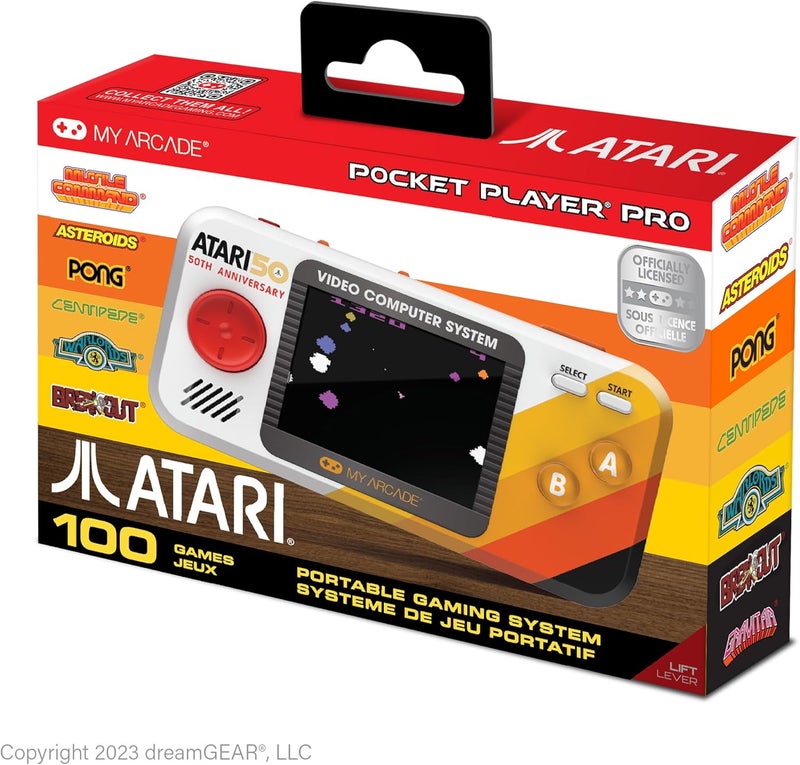 My Arcade POCKET PLAYER ATARI PORTABLE GAMING SYSTEM (100 GAMES IN 1) - BLACK - Image 1