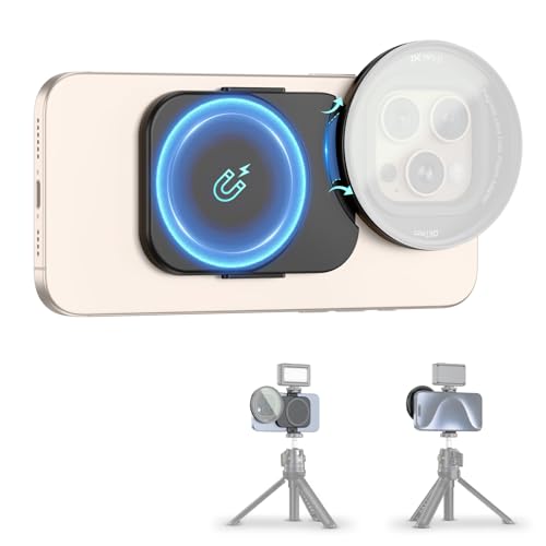 JJC 67mm Phone Lens Filter Adapter Mount for iPhone 16 15 14 Pro Pro Max Plus DoubleSided Magnetic Phone Lens Filter Ring with 1420 Screw Cold Shoe Mount PullOut to fit 16 15 Pro Max No Filters - Image 1