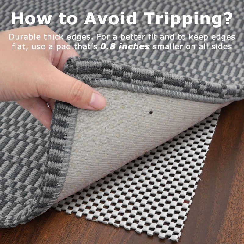 KOZYFLY Washable Entryway Rug 3x5 Ft Area Rugs Cotton Rubber Backed Throw Rugs Indoor Door Mat Kitchen Rugs Braided Floor Carpet for Front Entrance Kitchen Living Room, Grey/Charcoal Grey - Image 5