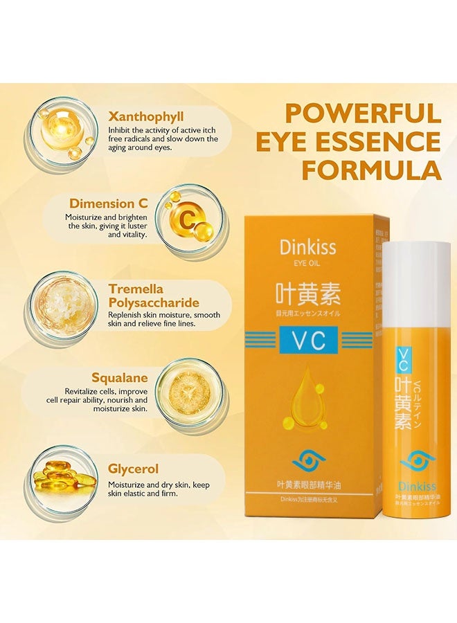Dinkiss VC-Lutein Eye Essence Oil, Lutein Eye Serum, Lutein Eye Oil, Under Eye Oil Roller Ball, Japan Firming Anti-Aging Eye Serum For Eye Bags (8ml) - Image 5