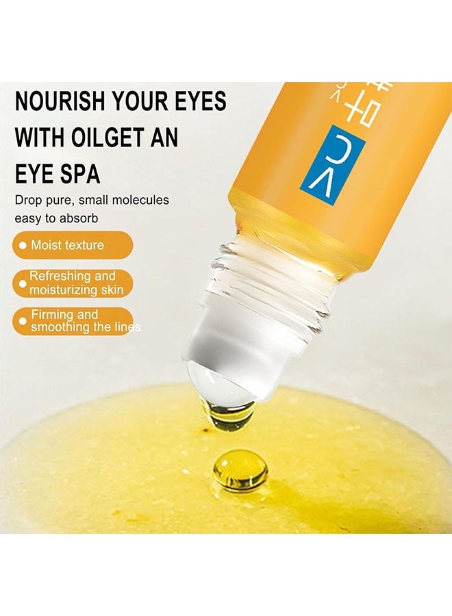 Dinkiss VC-Lutein Eye Essence Oil, Lutein Eye Serum, Lutein Eye Oil, Under Eye Oil Roller Ball, Japan Firming Anti-Aging Eye Serum For Eye Bags (8ml) - Image 3