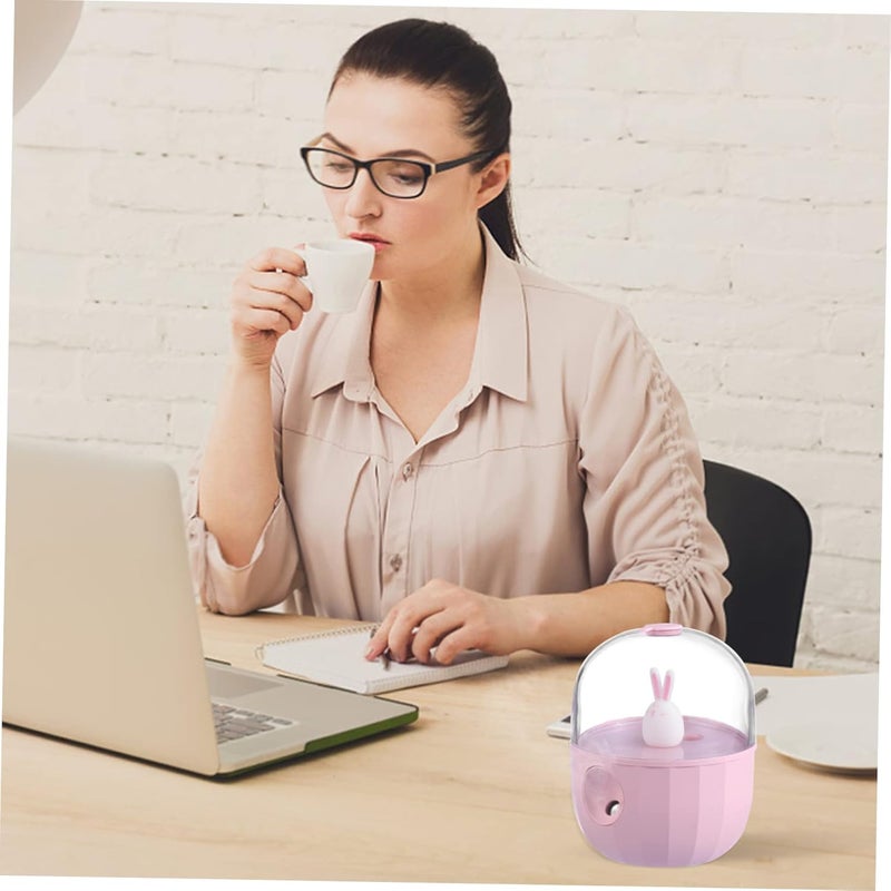 klarako 1pc Bedside for Center Cool LED Creative Air Aroma Lighted Animal Light Diffuser Sprayer Silicone Portable Night Home Office Mist Decoration Humidifiers with Humidifier Rabbit - Image 4