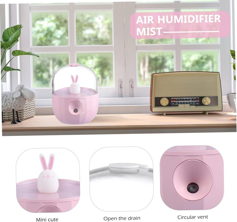 klarako 1pc Bedside for Center Cool LED Creative Air Aroma Lighted Animal Light Diffuser Sprayer Silicone Portable Night Home Office Mist Decoration Humidifiers with Humidifier Rabbit - Image 5