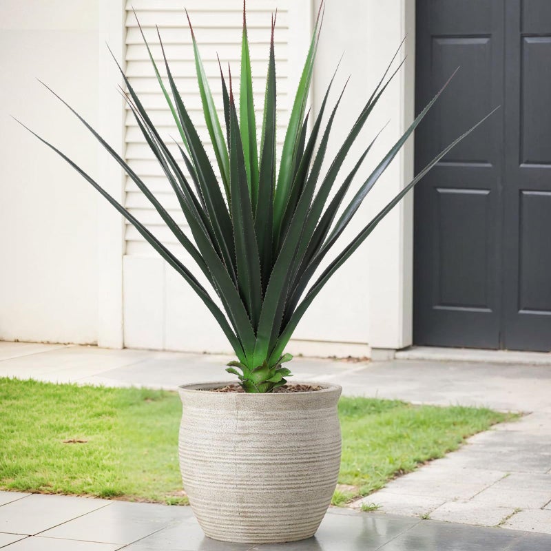 JUSTOYOU 3FT Realistic Agave Plant Artificial, Spiked Succulent Faux Agave Plants, 36" Fake Succulent Plant Outdoor UV Resistant for Patio, Front Porch, Home and Office Decor, 1pc - Image 1