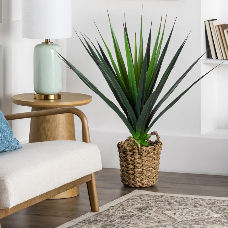 JUSTOYOU 3FT Realistic Agave Plant Artificial, Spiked Succulent Faux Agave Plants, 36" Fake Succulent Plant Outdoor UV Resistant for Patio, Front Porch, Home and Office Decor, 1pc - Image 3