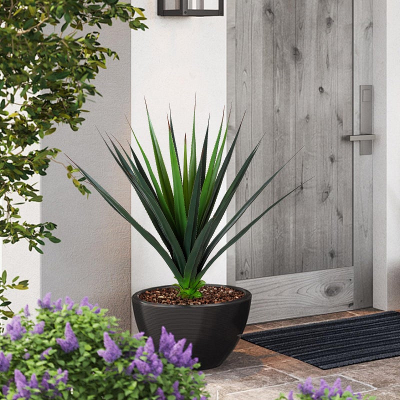 JUSTOYOU 3FT Realistic Agave Plant Artificial, Spiked Succulent Faux Agave Plants, 36" Fake Succulent Plant Outdoor UV Resistant for Patio, Front Porch, Home and Office Decor, 1pc - Image 5