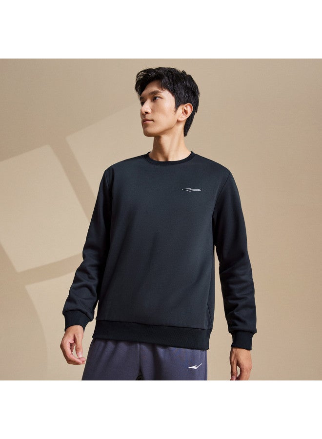 ERKE Soft Fleece】men's Sports Hoodie, Autumn And Winter Lightweight Round Neck Pullover, Thickened Men's Pullover Hooded Top - Image 2