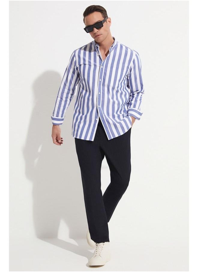 June Men Striped Long Sleeve Shirt White - Blue - pzsku/Z754F3BF68FC49187B194Z/45/_/1724671492/9425efb0-8fb6-4a00-926c-c6358f4e67ef