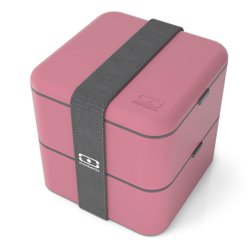 monbento  Large Bento Box MB Square Blush with Compartments  Leakproof Lunch Box for Work or Meal Prep  BPA Free  Food Grade Safe  Pink