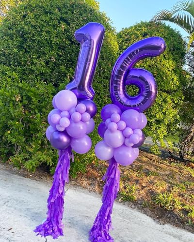 IWERP بالون رقم 8 بنفسجي 40 بوصة زينة عيد ميلاد بالون عيد ميلاد 8 18 28 38 80 لوازم حفلات رقم 8 بالون - Image 5