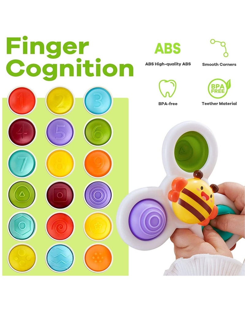 XICEN 3PCS Suction Cup Spinner Toys Baby Bath Toys Set Toddlers Sensory Toys Bathtub Swimming Pool Spinning Toys  - Image 2