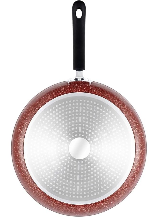 LEKORED LEKORED NonStick Aluminum Coating Pan Flat Skillet Dosa Pan Ceramic Pan for Cooking Omelet Pan Induction Base Pancake Griddle Roti Pan PFOA Free with StayCool Handle Induction Compatible Red  - Image 5