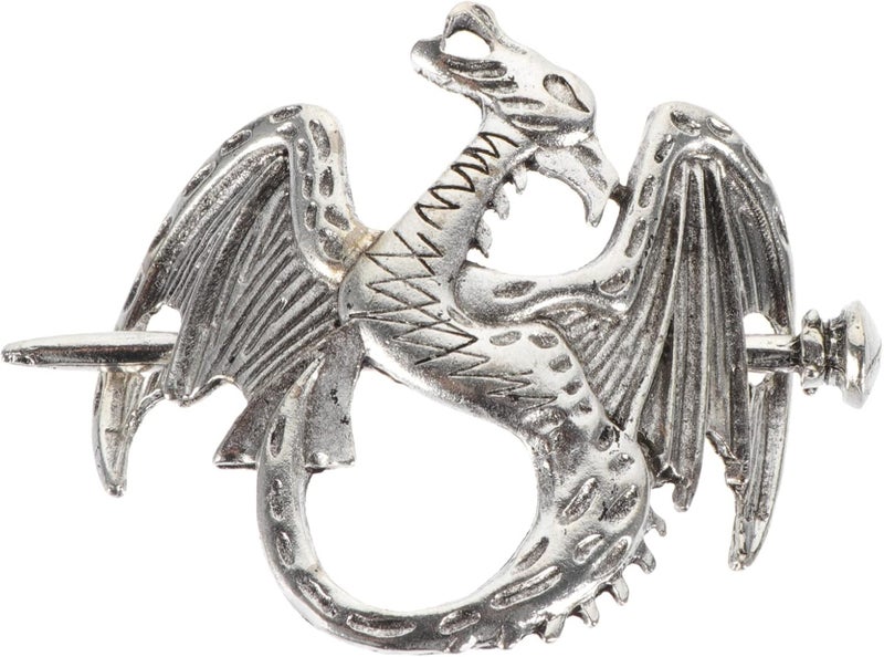 FRCOLOR 2 Pieces Retro Silver Hair Clips Silver Hair Slide pins Viking Clips pin Dragon Sticks pin Retro Accessories for Women Girls