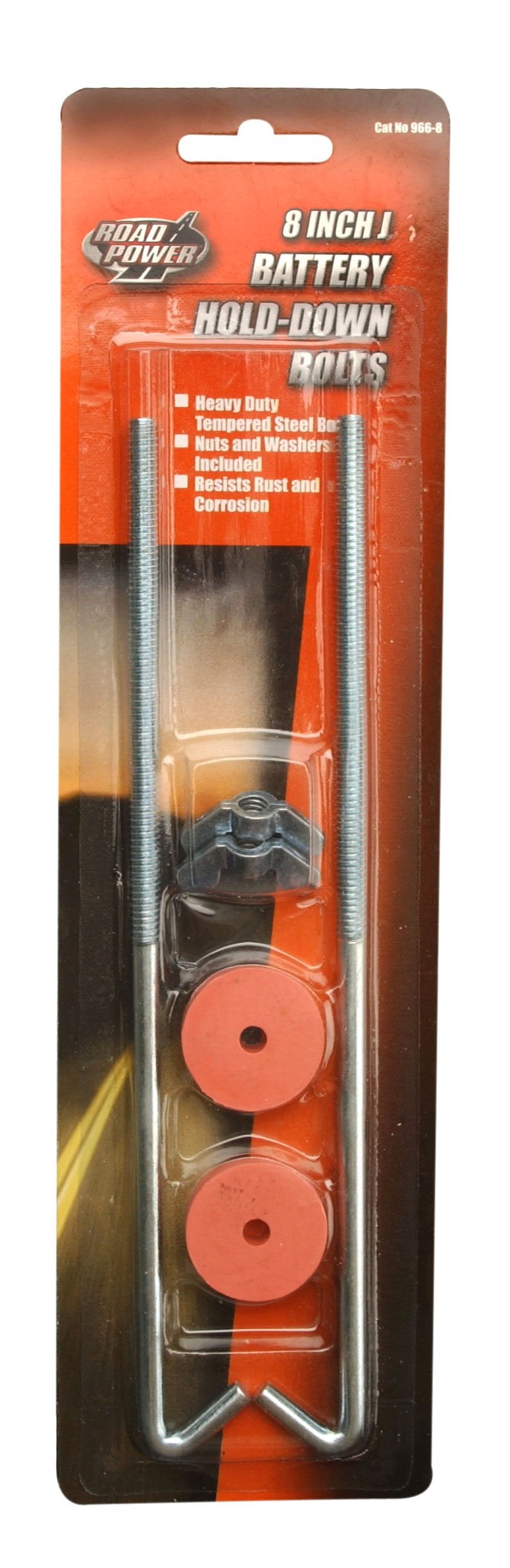 Road Power 966-8 J Hook Battery Hold down bolts; 2-Pack; Chrome; 8-Inch - Image 2