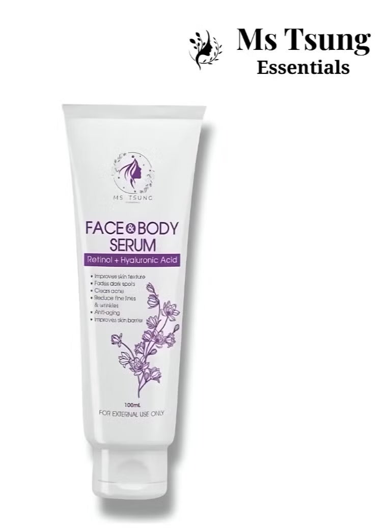 Ms Tsung Essentials Ms. Tsung Face & Body Serum with Retinol & Hyaluronic Acid, 100 ml - Image 1