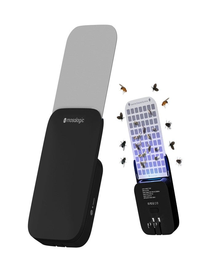 Mosalogic Fly Insect Trap Plug-in Mosquito Killer Gnat Moth Catcher Fly Tapper UV Attractant Catcher for 400 Sq Ft of Protection (Black-1pack) - Image 1