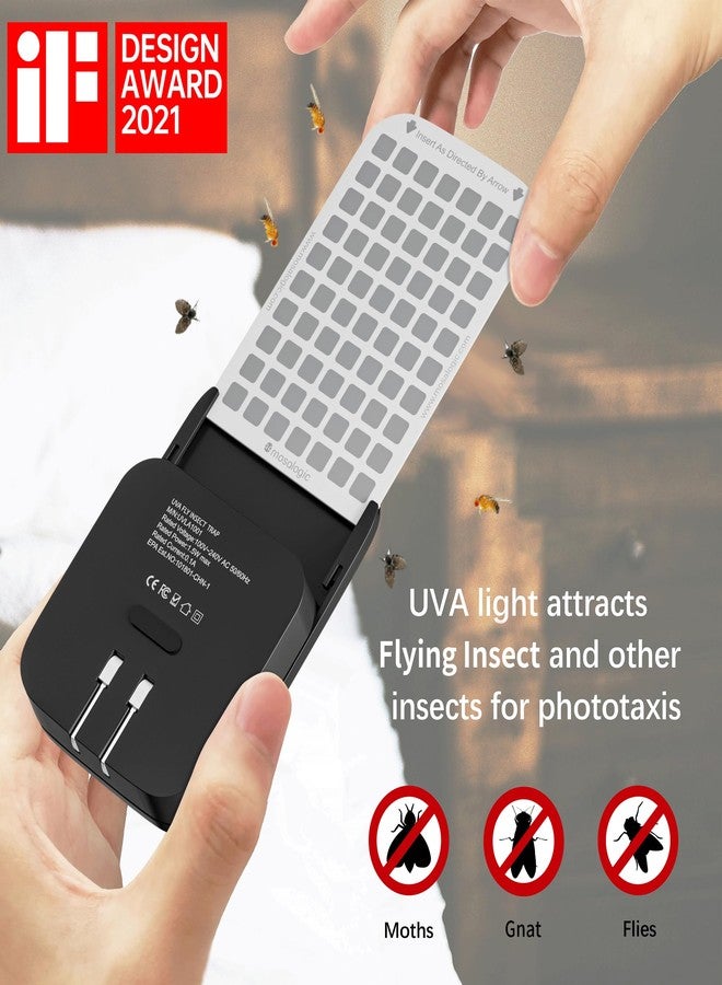 Mosalogic Fly Insect Trap Plug-in Mosquito Killer Gnat Moth Catcher Fly Tapper UV Attractant Catcher for 400 Sq Ft of Protection (Black-1pack) - Image 2