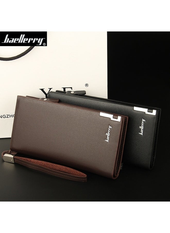 baellerry Men's Wallet Long Zipper Multi-functional Wear-resistant Wallet Business Advanced Sense Handbag  - Image 2